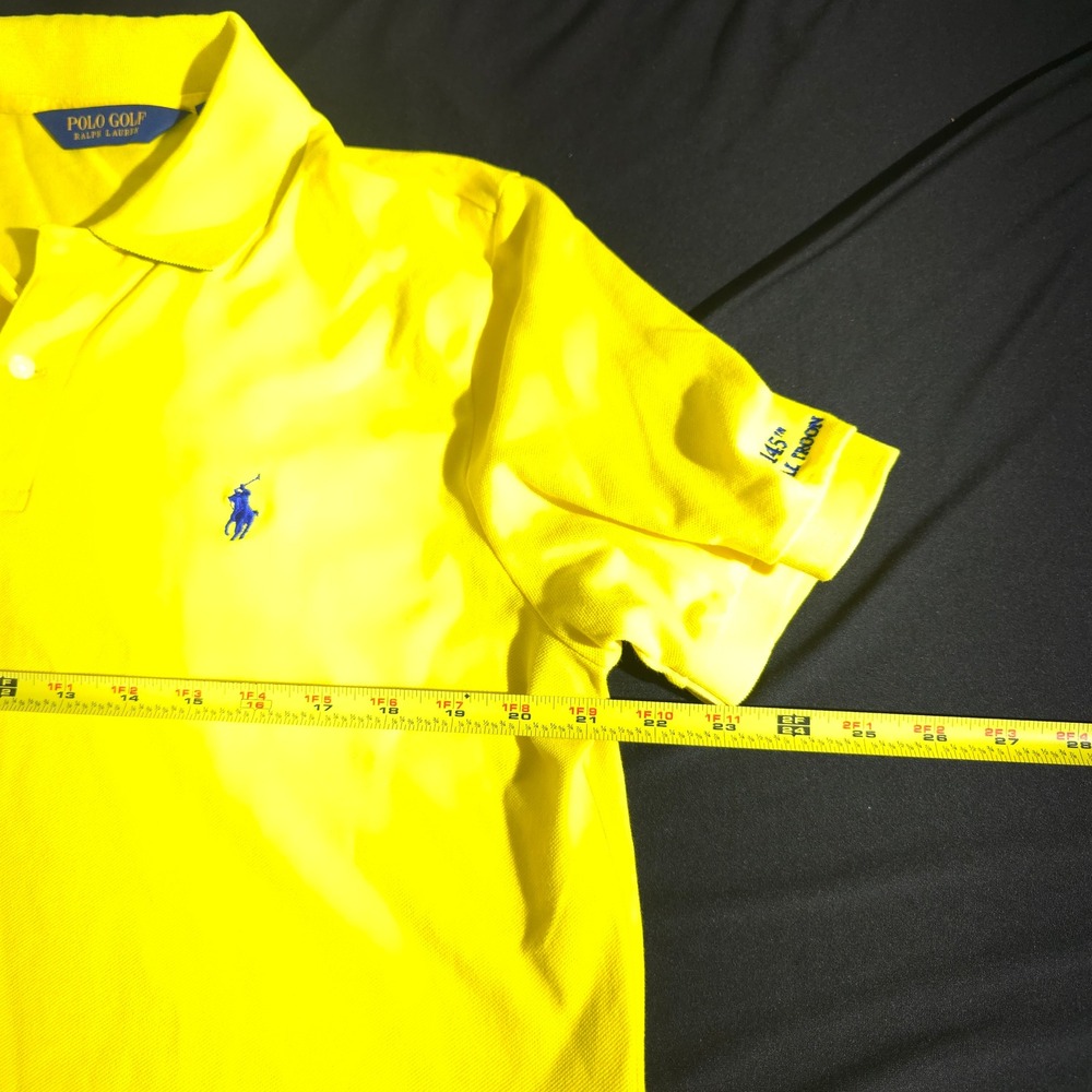 Polo Golf Ralph Lauren Polo Shirt Mens Large The Open Royal Troon Bright Yellow - Picture 5 of 11